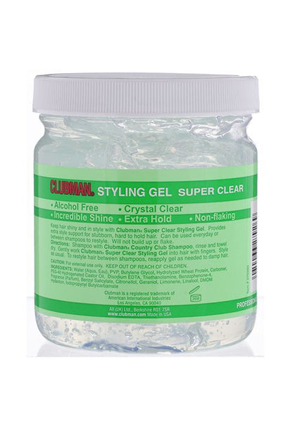 CLUBMAN PINAUD SUPER HOLD STYLING GEL, CLEAR, 16 OZ