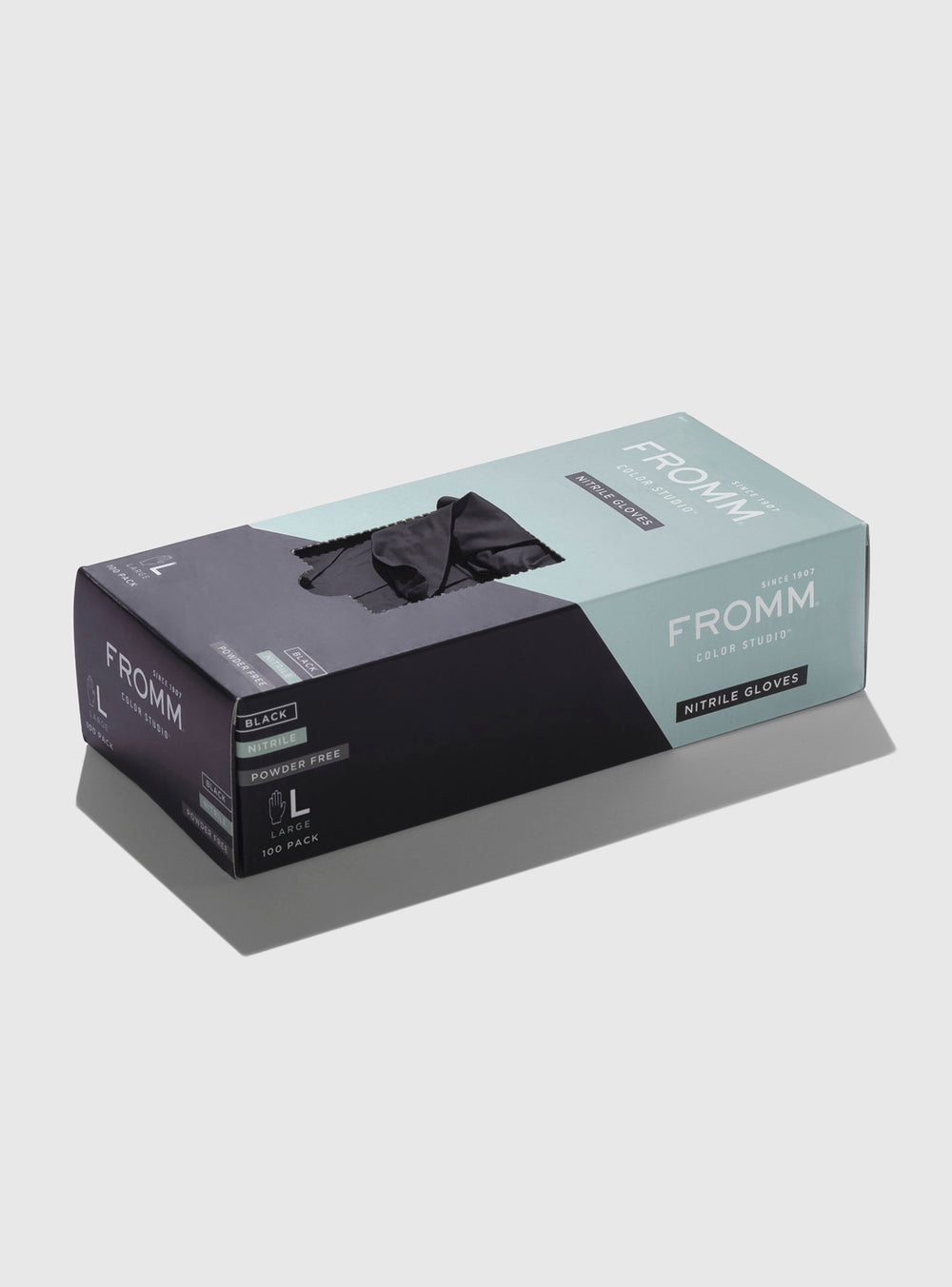 FROMM BLACK NITRILE POWDER FREE GLOVES - 100 PACK