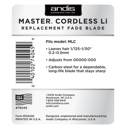 Andis Master® Cordless Li Replacement Fade Blade