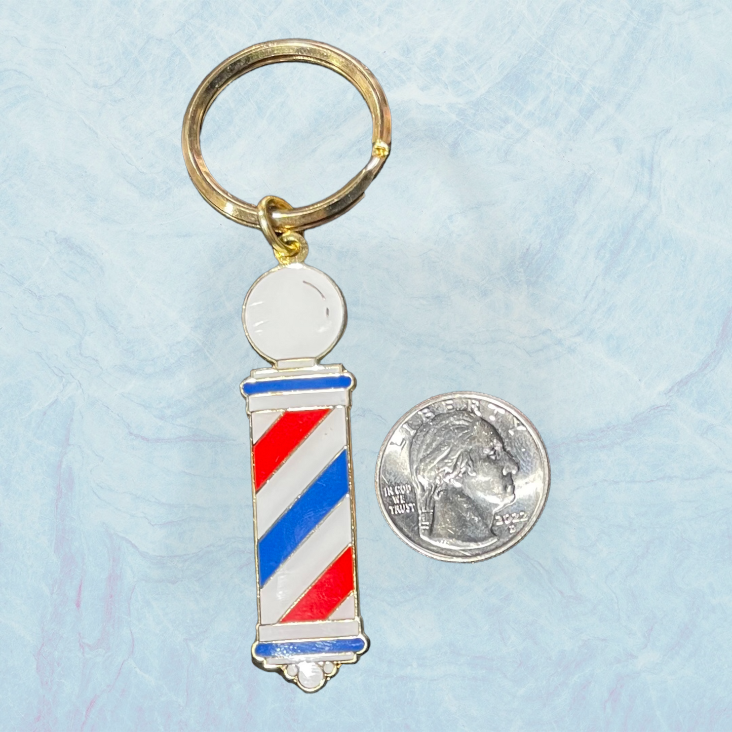 Barber Pole Key Chain